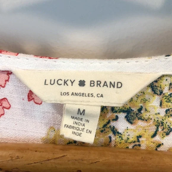 Lucky Brand Felice Floral High Low Button Down Dress Size Medium - Picture 6 of 11